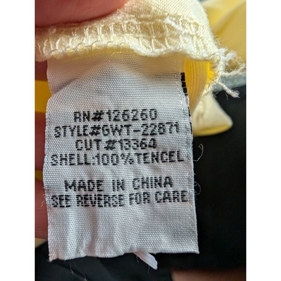 Velvet Heart Los Angeles womens Sirena Button Up Top Sz L Butter Yellow Hi Low - Picture 5 of 6